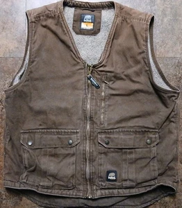 Bern Herren Workwear Heartland Sherpa gefüttert Canvas Ente Weste braun Chore Barn L - Bild 1 von 6