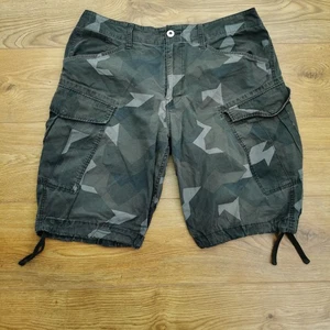 G Star Rovic Combat Bermuda Cargo Shorts Mens W36 Black Camo Army Military Field - Picture 1 of 12