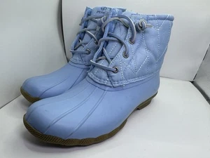 SPERRY Saltwater Quilted Nylon Boots Blue Waterproof Snow STS88284 SZ 7 New - Picture 1 of 5