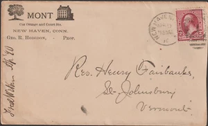 1890 #219d New Haven Conn Illust Advt "Mont" Cor Orange + Court Sts (c492) - Picture 1 of 1