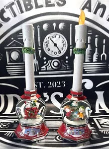 🚨The Bradford Exchange PEANUTS Illuminated Glitter Globe Flameless Candle Set 2 - Picture 1 of 21