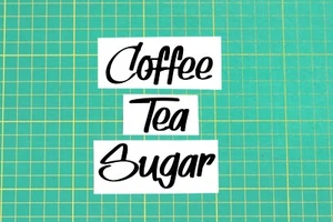 Set Of Coffee Tea Sugar Jar Storage Label Sticker Vinyl Decal Adhesive - Picture 1 of 1