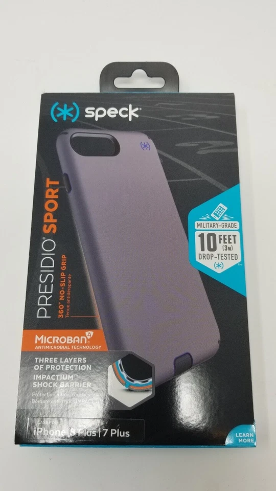 NEW Speck Presidio Sport Case iPhone 8 Plus 7 Plus - GUNMETAL GREY COBALT BLUE - Image 1 of 1