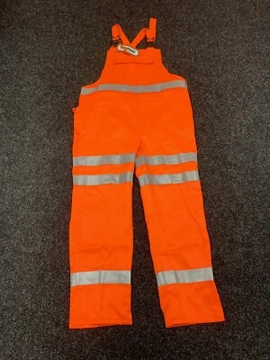 HYMAC New orange hi vis bib and brace Size L