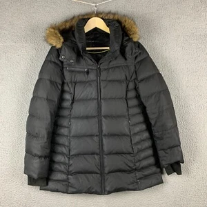 Marc New York Andrew Marc Jacket Women Large Down Puffer Faux Fur Collar Mob Wif - Picture 1 of 19