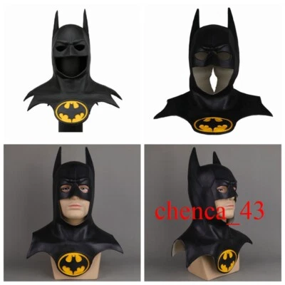 Superhero The Batman Latex Full Head Mask Bruce Wayne Helmet Mask Cosplay Props - Image 1 of 4