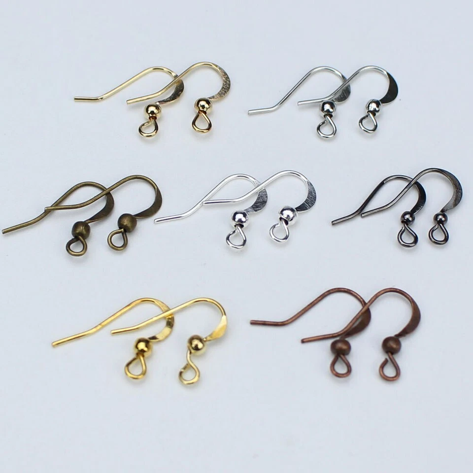 Lote de 100 ganchos para pendientes 19X18 mm hallazgos cables para oreja ganchos para hacer joyas hágalo usted mismo Foto 1 de 4