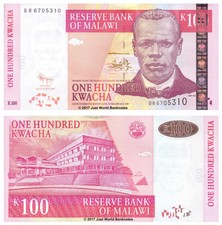 Malawi 100 Kwacha 2009 P-54d Banknotes UNC