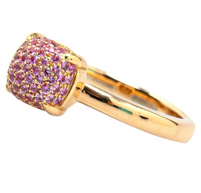 Tiffany & Co. Pave Pink Sapphire Sugar Stack Ring size US6.25 18k Rose Gold Auth - Image 1 of 4