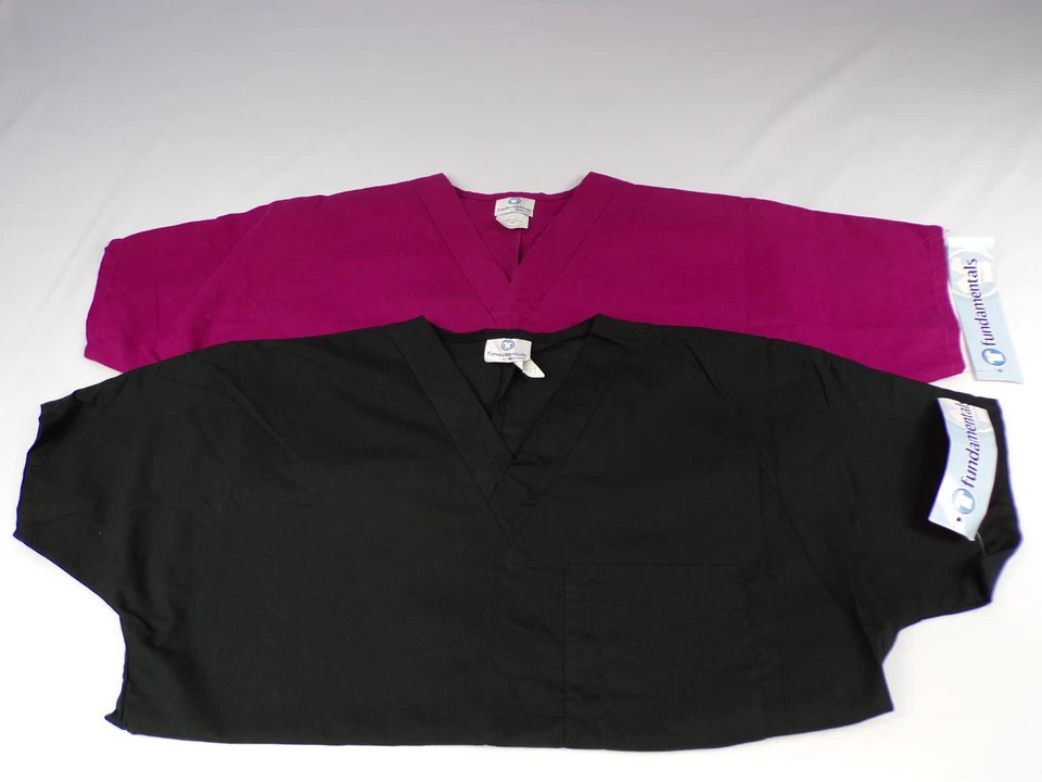 DOS NUEVOS Camisetas Médicas para Mujer XS Blanco Cisne Fundamentos Sugar Berry y Negro L24 Foto 1 de 4