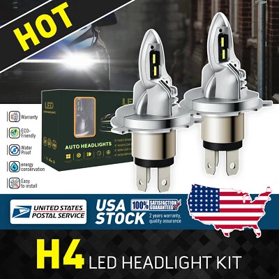 H4 9003 LED Headlight Bulbs Hi Low Beam For Mercedes-Benz E300 1995 200w 20000LM - Image 1 of 4