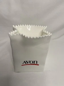 Vintage 1986 Avon "In Celebration of 100 Years of Beauty" Tasche Vase weiß Keramik - Bild 1 von 11