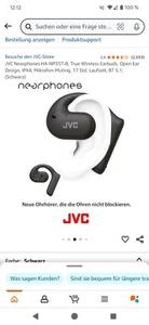 JVC Nearphones HA-NP35T-B, True Wireless Earbuds, Open Ear Design Schwarz - Bild 1 von 5