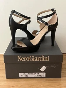 Scarpe Decollete Donna Nero Giardini Pelle Nero Num.38 - P908470DE /100 - Usate - Foto 1 di 5