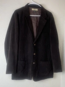 Tommy Bahama Blazer Jacket Mens Large Brown Wool Blend Sport Coat Button Solid - Picture 1 of 13