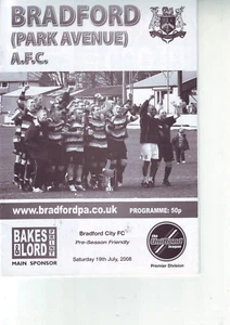 BRADFORD PA V BRADFORD CITY FRIENDLY 19 JUL 2008 VGC - Picture 1 of 1