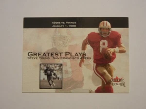 2001 FLEER PREMIUM FOOTBALL STEVE YOUNG #15 GREATEST PLAYS  SAN FRAN 49ER'S - Picture 1 of 6