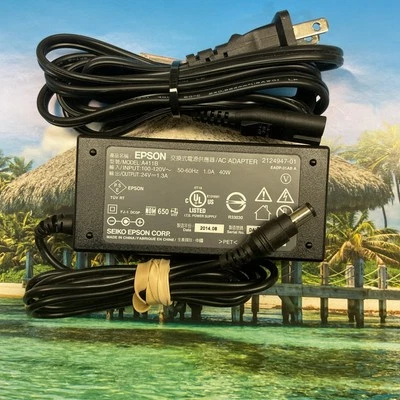 Adaptador CA EPSON A411B genuíno fonte de alimentação 24V 1.3A 40W 2124947-01 - Imagem 1 de 3