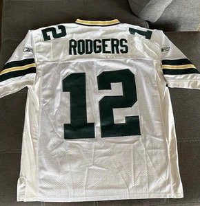 Reebok Aaron Rodgers Jersey Mens XL White Green Bay Packers NFL Football Away - Picture 1 of 9