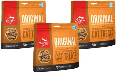 Paquete de 3 golosinas originales para gatos, 1,25 onzas cada una, liofilizadas, granuladas, hechas en... Foto 1 de 4