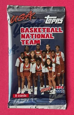 1995 Topps Mujer Equipo Nacional de Baloncesto de Estados Unidos Paquete de 8 Tarjetas Sin Abrir Foto 1 de 2