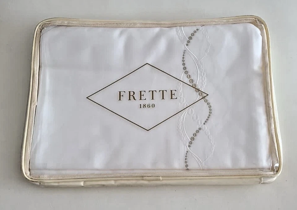 Funda nórdica Frette perlas luminiscentes bordadas reina leche/dorado algodón Italia Foto 1 de 4