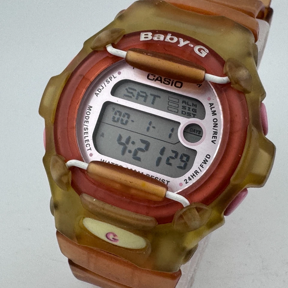 Relógio cronógrafo alarme digital CASIO Baby-G BG-154 feminino menino 100m rosa nova bateria - Imagem 1 de 4