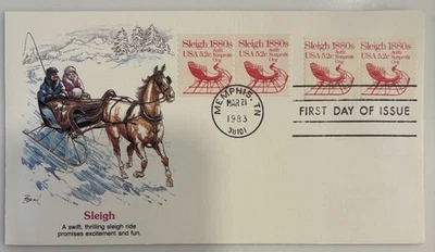 “Sleigh” 1983 United States Stamp First Day Of Issue Cover - Image 1 of 2
