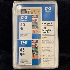 Neu in Verpackung HP Black Noir Tintenpatrone 45 Doppelpack 2er-Pack neu versiegelt Ablaufdatum Juni 2007 - Bild 1 von 3