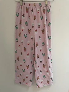 Carter's Kid Girl Cute Santa Reindeer Bear Cozy Fleece Christmas PJ Pants Pink 8 - Picture 1 of 4