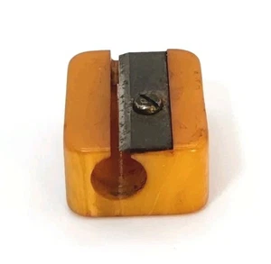 1930's Bakelite Butterscotch Color Manual Pencil Sharpener ~ AD-120 - Picture 1 of 14