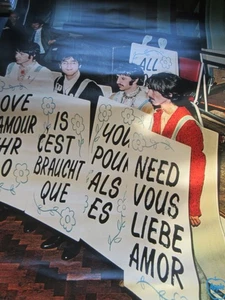 Beatles All You Need is Love Japan Promo Poster by Toshiba John Lennon McCartney - Picture 1 of 11