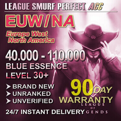 EUW NA🌍 LOL Smurf ACC 40.000 - 100.000 BE L30 UNRANKED PC • 1.07€
