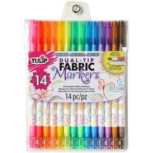 Tulip Dual-Tip Fabric Marker Set 14pc Assorted Colors - Picture 1 of 2