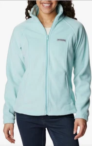 NWT Columbia Benton Springs Full Zip Fleece Jacket Plus Size 1X Aqua Haze - Picture 1 of 5