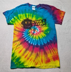 Smile More Spiral Batik T-Shirt Small Roman Atwood Regenbogen Grafik Tee Baumwolle - Bild 1 von 6