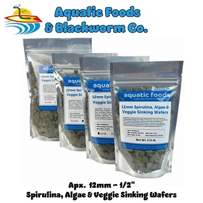 12mm - 1/2" Spirulina, Algae & Veggie Sinking Wafers for Bottom Feeders. WL - Image 1 of 4