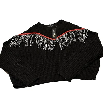 Suéter HeartSoul Juniors Mediano Negro Rojo Gris Flecos  Foto 1 de 4