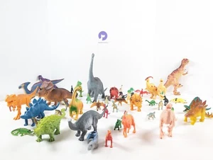Large Dinosaur Toy Lot 65 Pieces 1" To 8" Tall - Picture 1 of 10