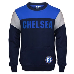 Chelsea FC Official Soccer Gift Boys Crest Sweatshirt Top - Picture 1 of 14