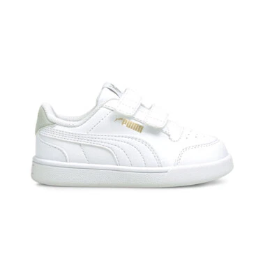 Zapatillas informales blancas PUMA Shuffle V sin cordones para niñas pequeñas 375690-01 Foto 1 de 4