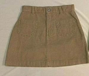 GAP Girl CORDUROY SKIRT-Child 7-Beige-100% Cotton-NOT Stretch-Pockets-Zipper-NEW - Picture 1 of 8