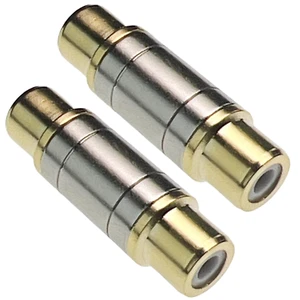 Gold RCA Female to RCA Female Coupler Adapter Connector (2 Pack) - Picture 1 of 12