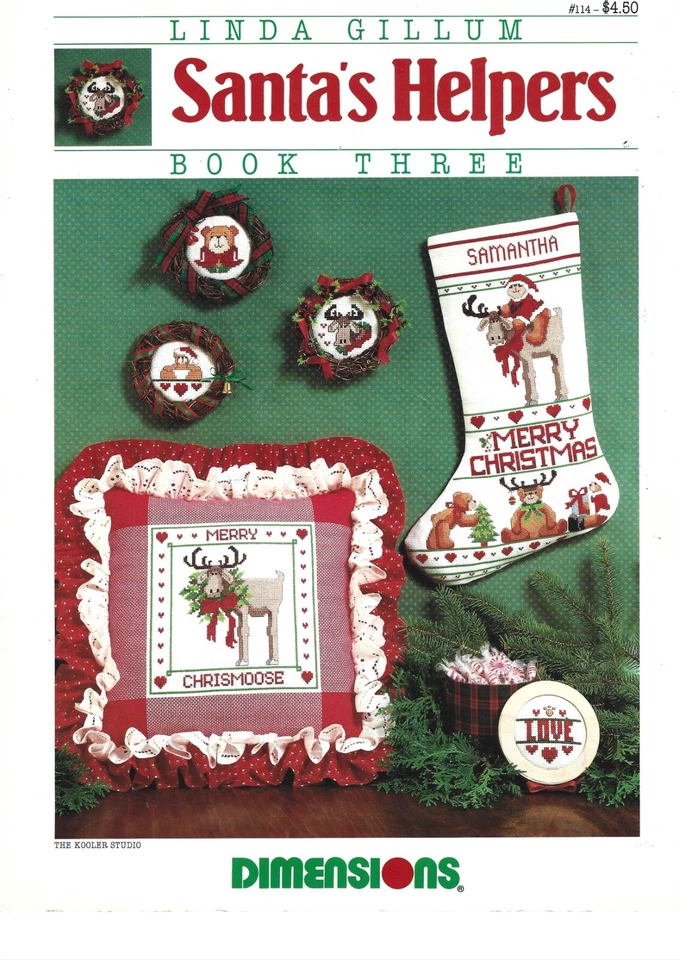 Santa's Helpers Linda Gillum Book 3 Reindeer etc Dimensions Cross Stitch Chart - Image 1 of 1