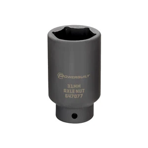 Powerbuilt 1/2 Inch Drive x 31 MM 6 Point Axle Nut Socket - 647077 - Picture 1 of 7