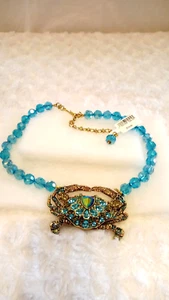 HEIDI DAUS "A Pinch Of Panache" (Blue Crab) Beaded Necklace (Orig.$310.) - Picture 1 of 11