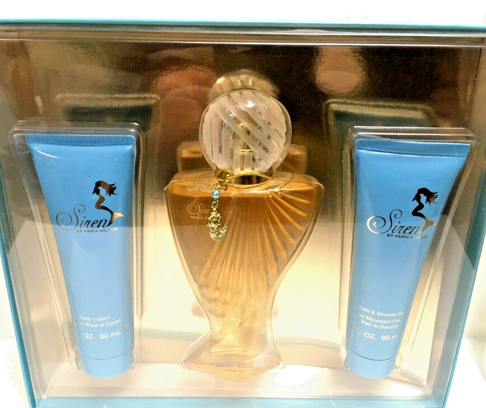 Siren By Paris Hilton Juego de 3 Piezas 3.4 OZ EDP, Loción Corporal y Gel de Ducha 3 OZ NUEVO EN CAJA Foto 1 de 3