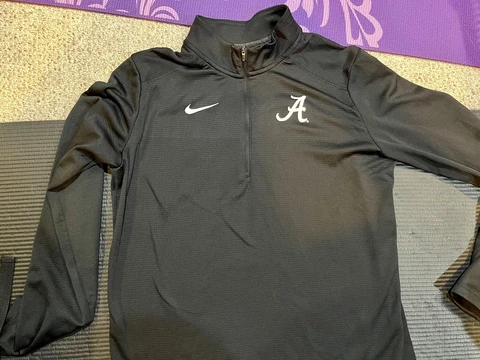Alabama Crimson Tide Nike Dri-Fit 1/4 Zip Pullover Men's Large Black White NWOT Cover