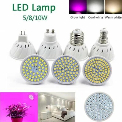 Led Lamp GU10 Bulb Full spectrum E27 E14 MR16 White 240V 5W 8W 10W Light SMD Cup - Image 1 of 4