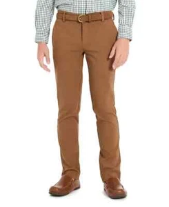 Michael Kors Solid Classic Fit Stretch Dress Pants Boys 14R Camel Button Closure - Picture 1 of 16